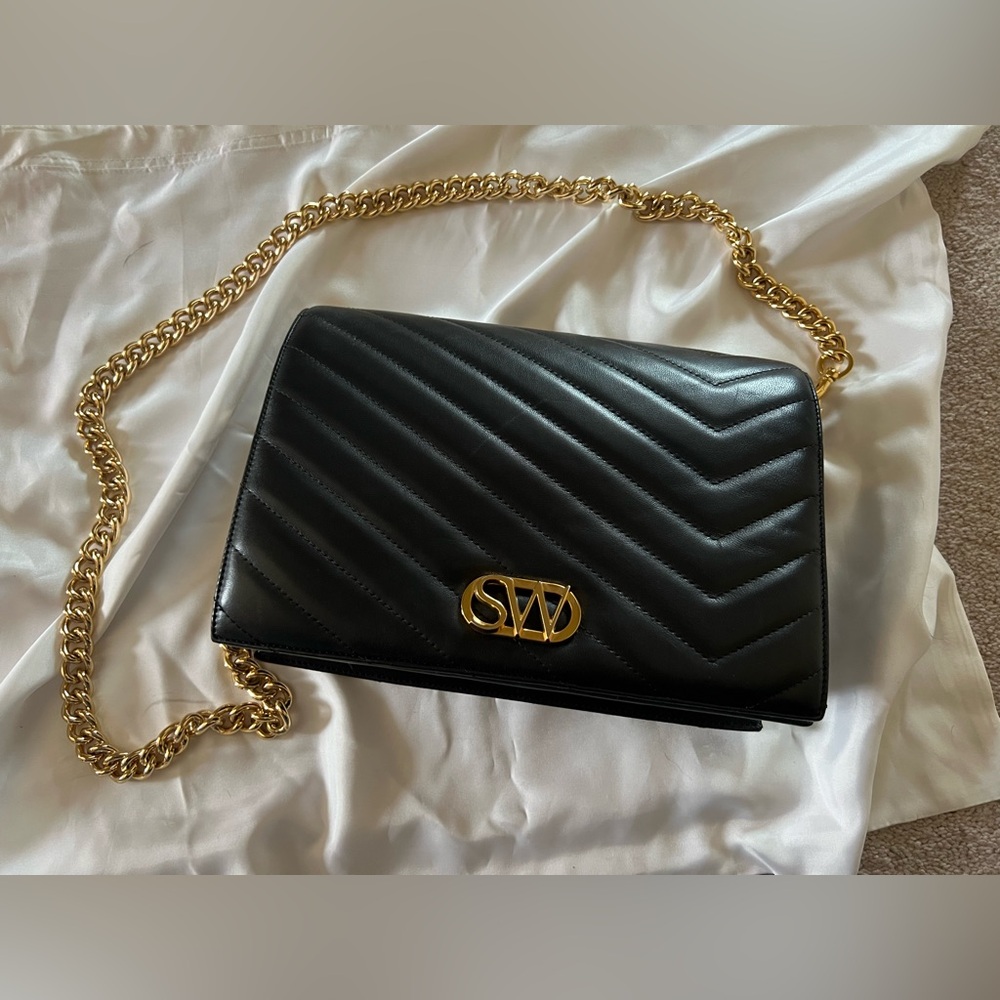 Stuart Weitzman Black Della medium Quilted Crossbody Bag